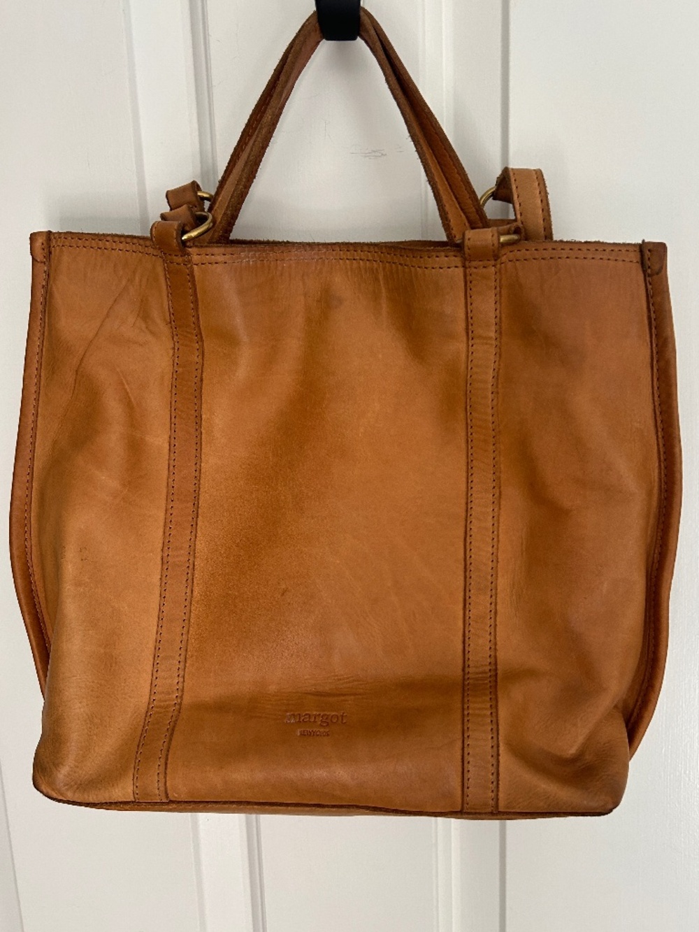 Margot New York Leather Cognac Tan Tote Bag